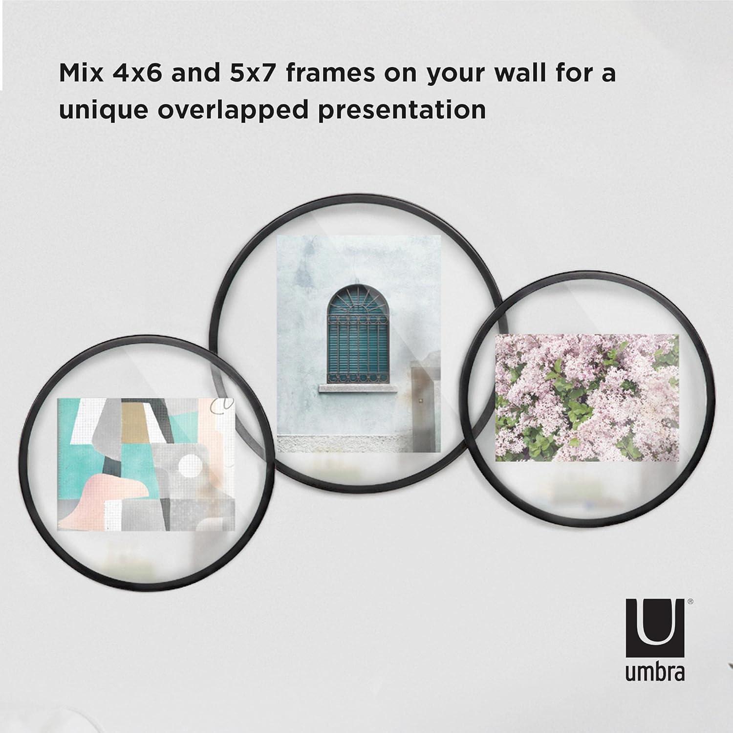 image:imageUmbra Infinity 4x6 Picture Frame Unique Circular Photo Display for Desk or Wall Black5X7