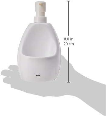 image:imageUmbra Joey Matte Ceramic Liquid Soap Dispenser with Sponge Caddy Ideal for Kitchen or Bathroom Use CharcoalWhite