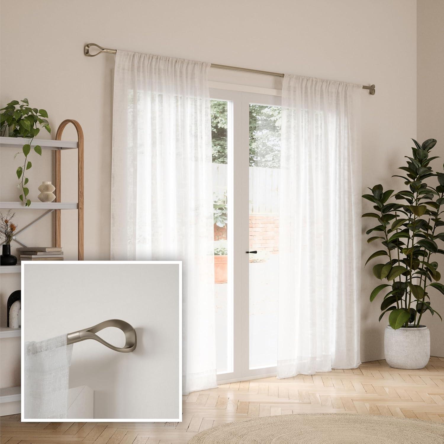 image:imageUmbra Loop 1Inch Diameter Curtain Rod 42 to 120Inch EcoFriendly NickelNickel