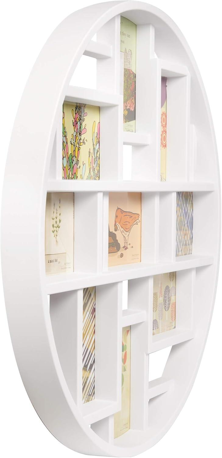 image:imageUmbra Luna Collage Picture Frame Holds Nine 4x6 Photos Large 22Inch Diameter WhiteWhite