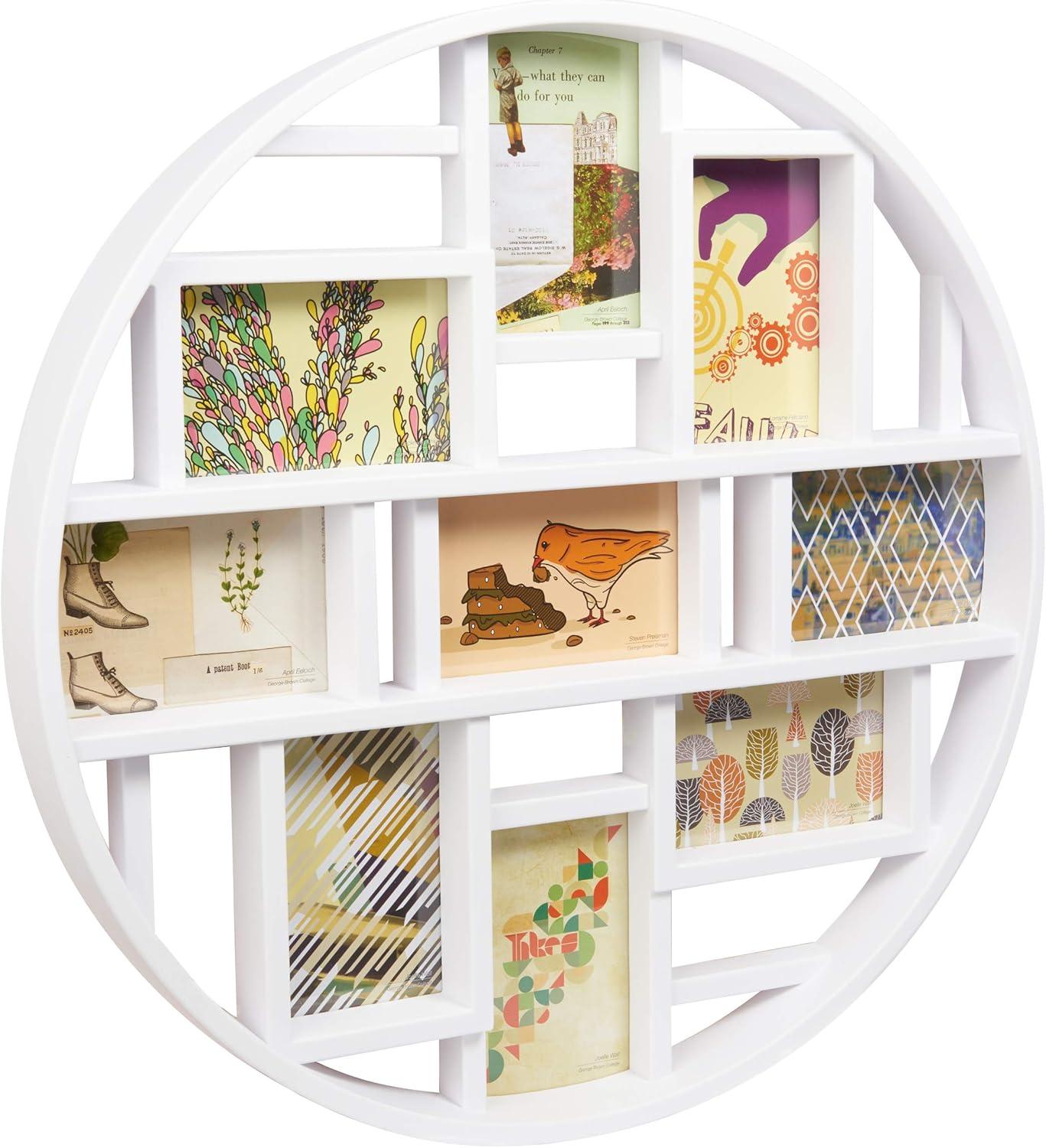 image:imageUmbra Luna Collage Picture Frame Holds Nine 4x6 Photos Large 22Inch Diameter WhiteWhite