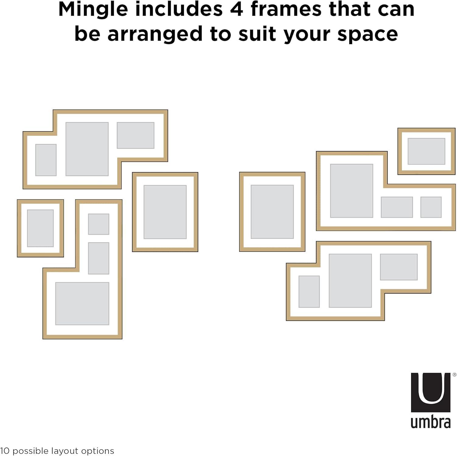image:imageUmbra Mingle Picture Frame Gallery Set of 4 Collage Display for Photos Prints Artwork and More Holds one 4x4 two 4x6 two 5x7 and three 8x10 NaturalNatural