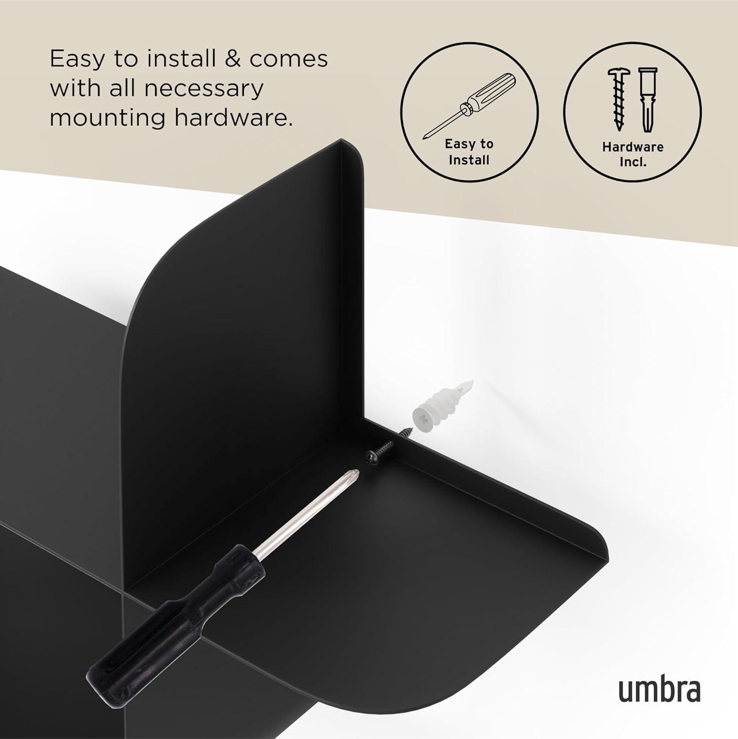 image:imageUmbra Montage Floating Wall Shelf Metal Set of 2 WhiteBlack