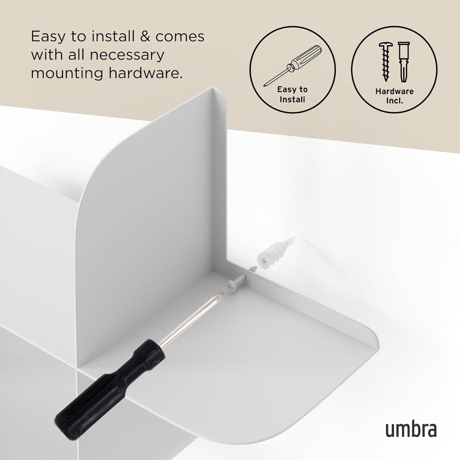 image:imageUmbra Montage Floating Wall Shelf Metal Set of 2 WhiteWhite