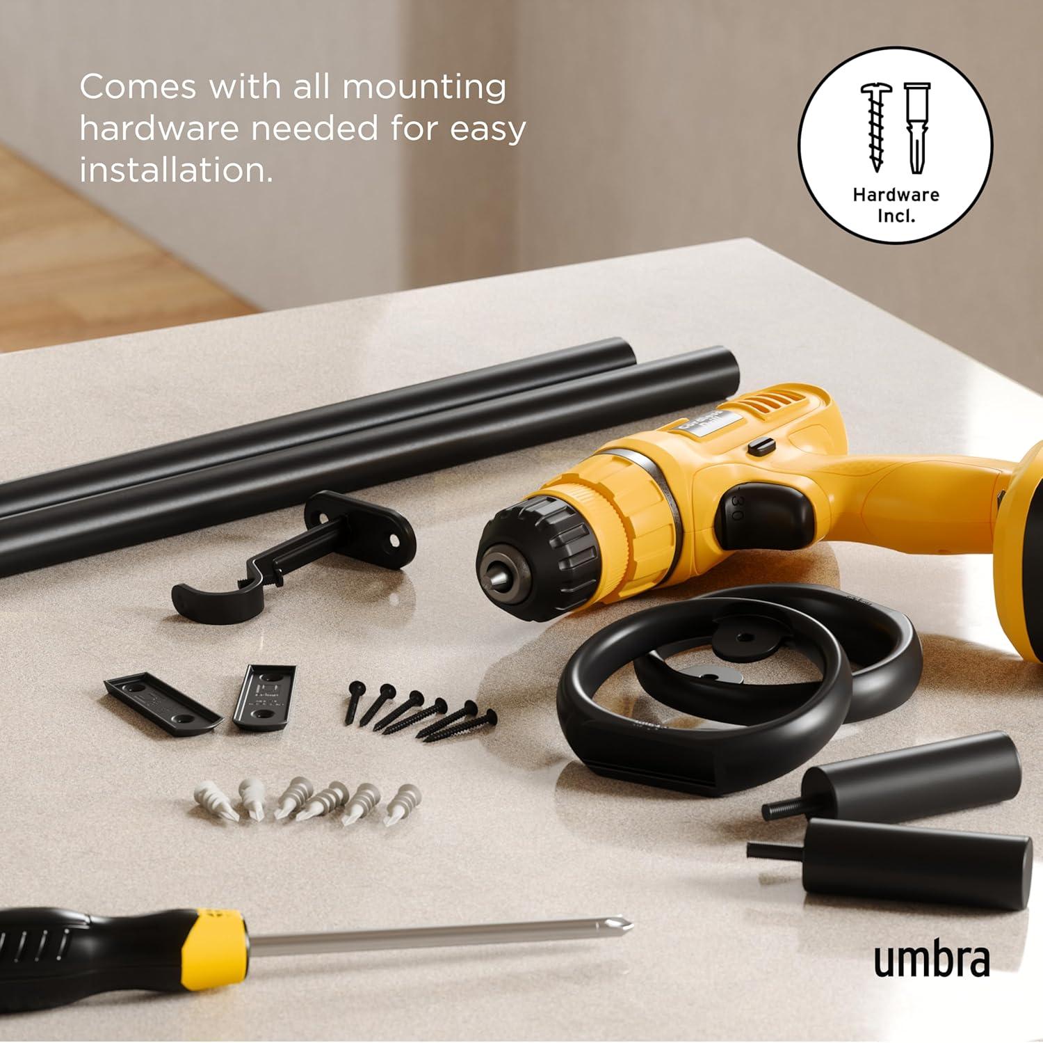 image:imageUmbra Ringlet Curtain Rod for Window Adjustable 42 to 120 GoldBlack