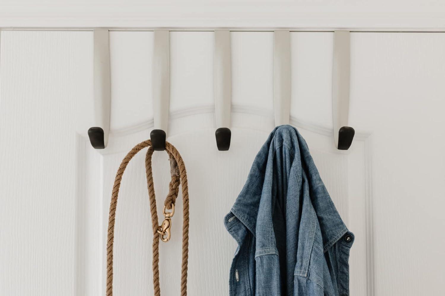 image:imageUmbra Schnook Steel OverTheDoor MultiHook 5 Metal Hooks Measure 18 x 8 Perfect for Hanging Robes Towels Shower amp Bath Accessories Keep Your Bathroom Organized and Neat5 Hook