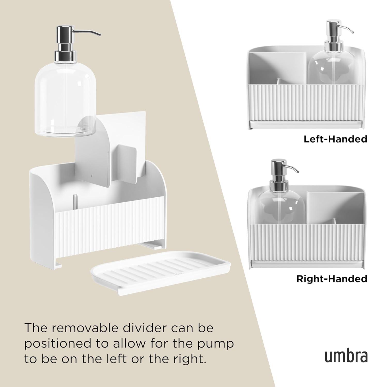 image:imageUmbra Sling Sponge Holder Sink Caddy with Dish Soap Dispenser Pump for Kitchen
