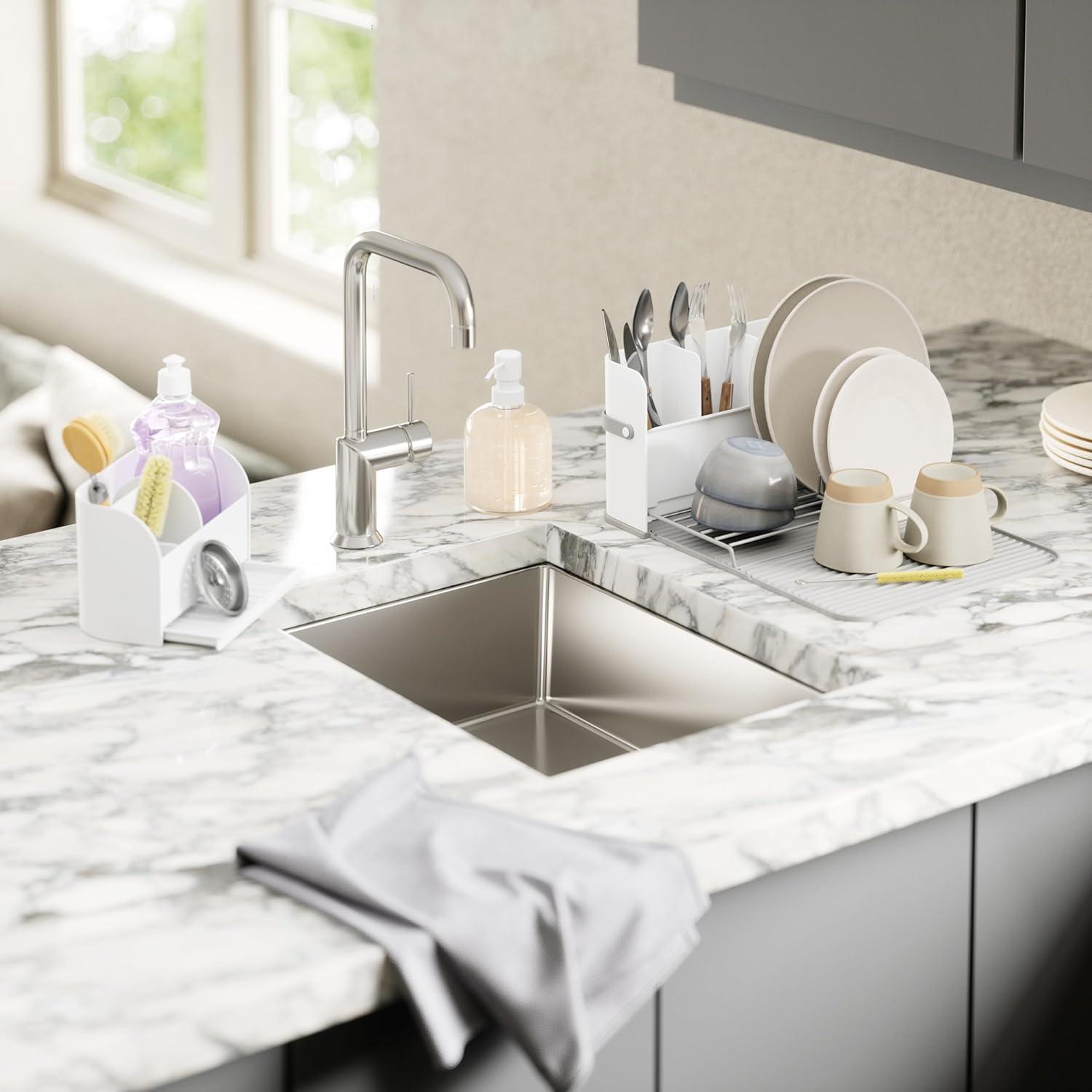 image:imageUmbra Sling Sponge Holder Sink Caddy with Dish Soap Dispenser Pump for Kitchen