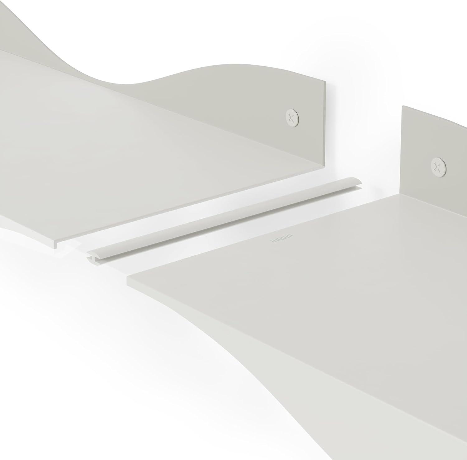 image:imageUmbra Surf Shelf Set of 2 Sand Metal Floating Shelves for Wall Storage amp Dcor Modern Wave Design 100 Steel Holds 15 lbs Each Easy Installation Shelving for Bedroom Living Room amp OfficeSand
