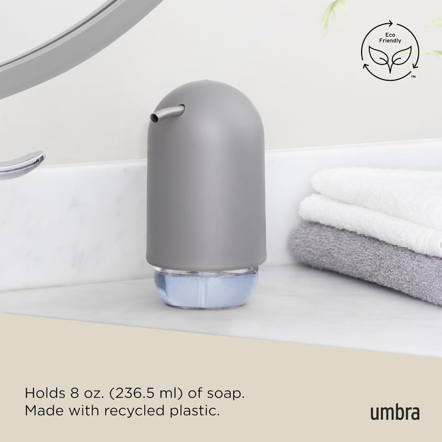 image:imageUmbra Touch Hand Soap Dispenser Plastic Liquid Pump Bottle Durable and Refillable for Bathroom or Kitchen Sink Slate BlueGray