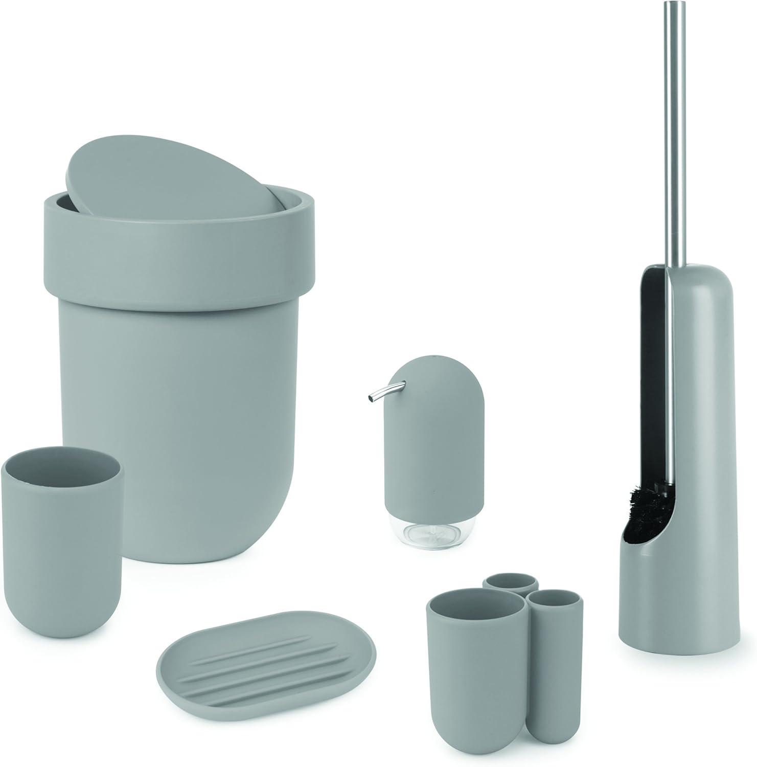 image:imageUmbra Touch Hand Soap Dispenser Plastic Liquid Pump Bottle Durable and Refillable for Bathroom or Kitchen Sink Slate BlueGray