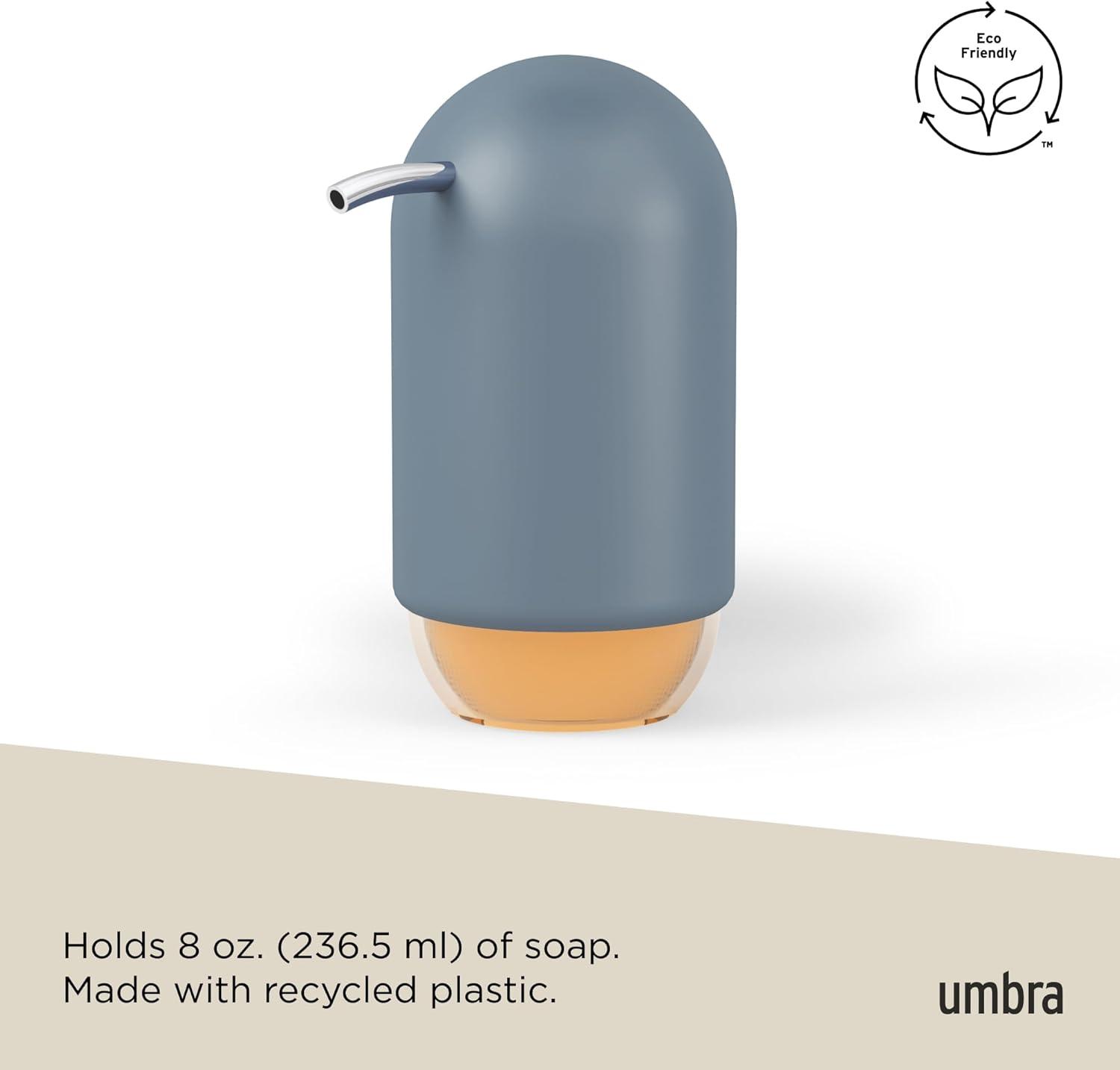 image:imageUmbra Touch Hand Soap Dispenser Plastic Liquid Pump Bottle Durable and Refillable for Bathroom or Kitchen Sink Slate BlueSlate Blue