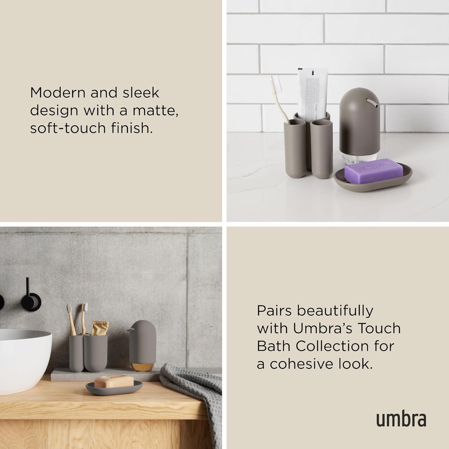 image:imageUmbra Touch Soap Dish for Bathroom Modern Oval Shape for Sink Durable and Easy to Clean WhiteGrey