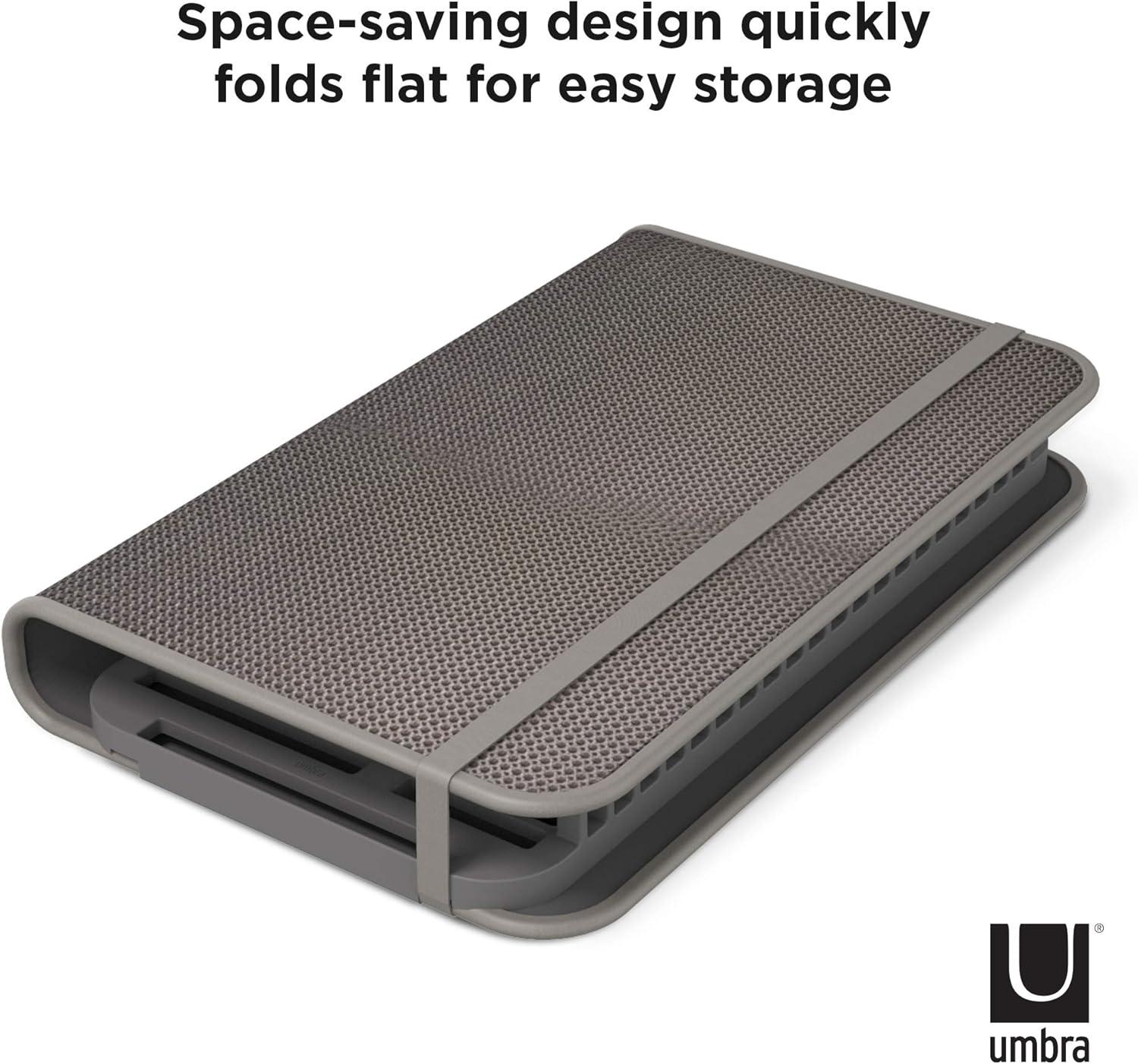 image:imageUmbra UDRY Rack and Microfiber Dish Drying MatSpaceSaving Lightweight Design Folds Up for Easy Storage Mini CharcoalGray