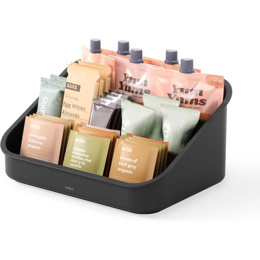 image:imageUmbra Bellwood Utensil Holder Kitchen Storage Organizer with Removeable Dividers WhiteNaturalBlackWalnut