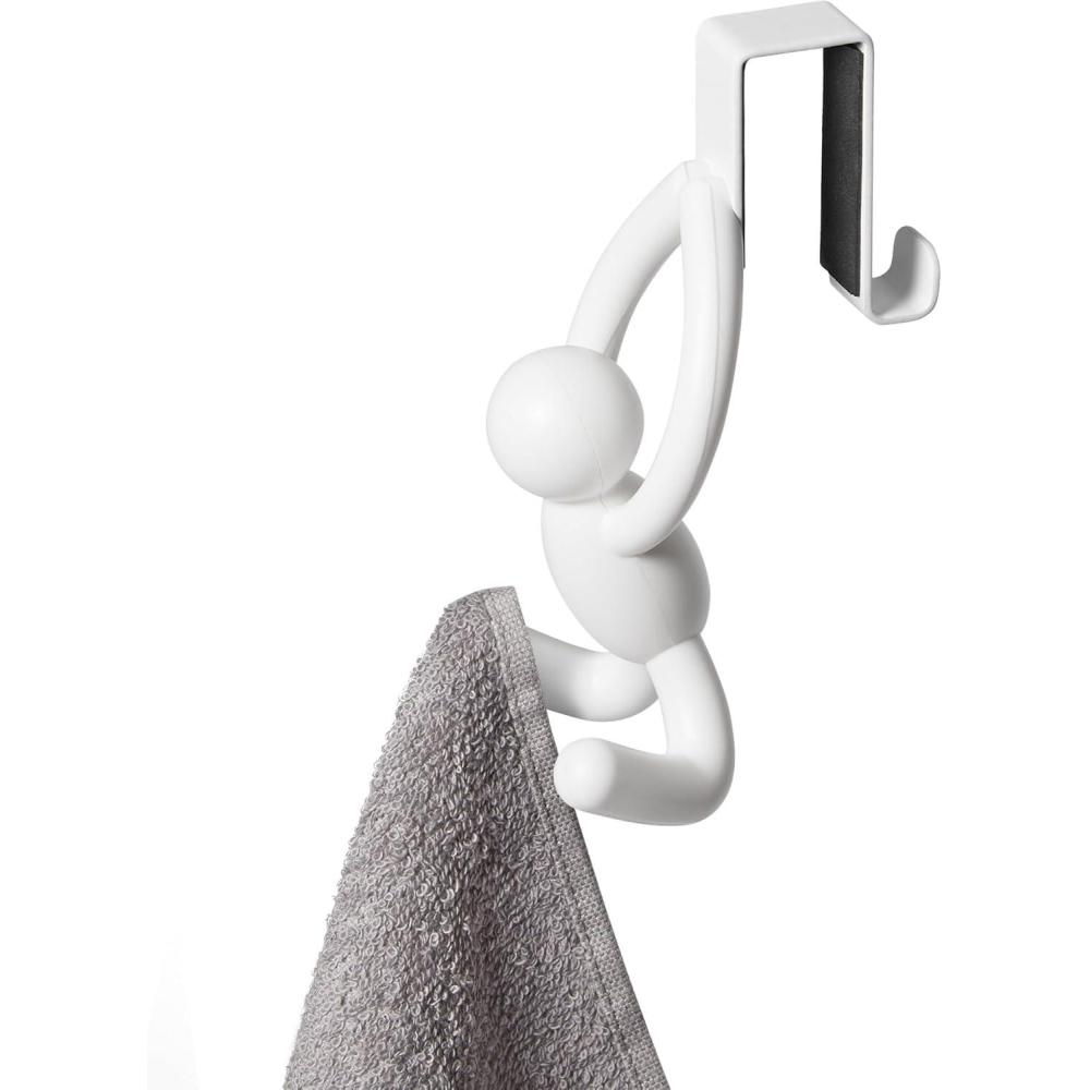 image:imageUmbra Buddy SpaceSaving Over The Cabinet Storage Hooks Kitchen and Bathroom Organizer Set of 2 White 2 CountWhite