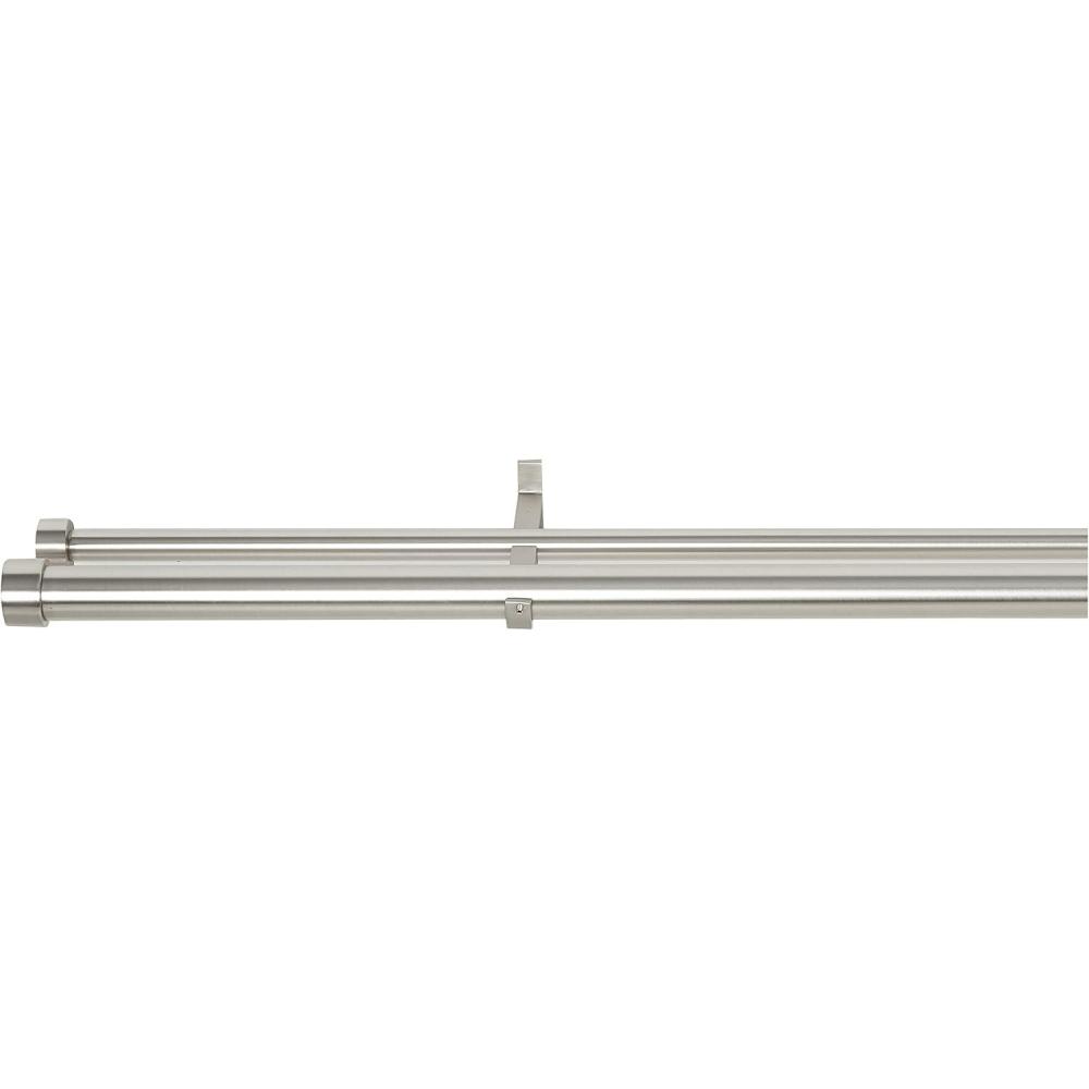 image:imageUmbra Cappa 114 Front and Back Double Drapery Rod for Windows 72 to 144 Double Drapery Rod Nickel72 to 144Inches
