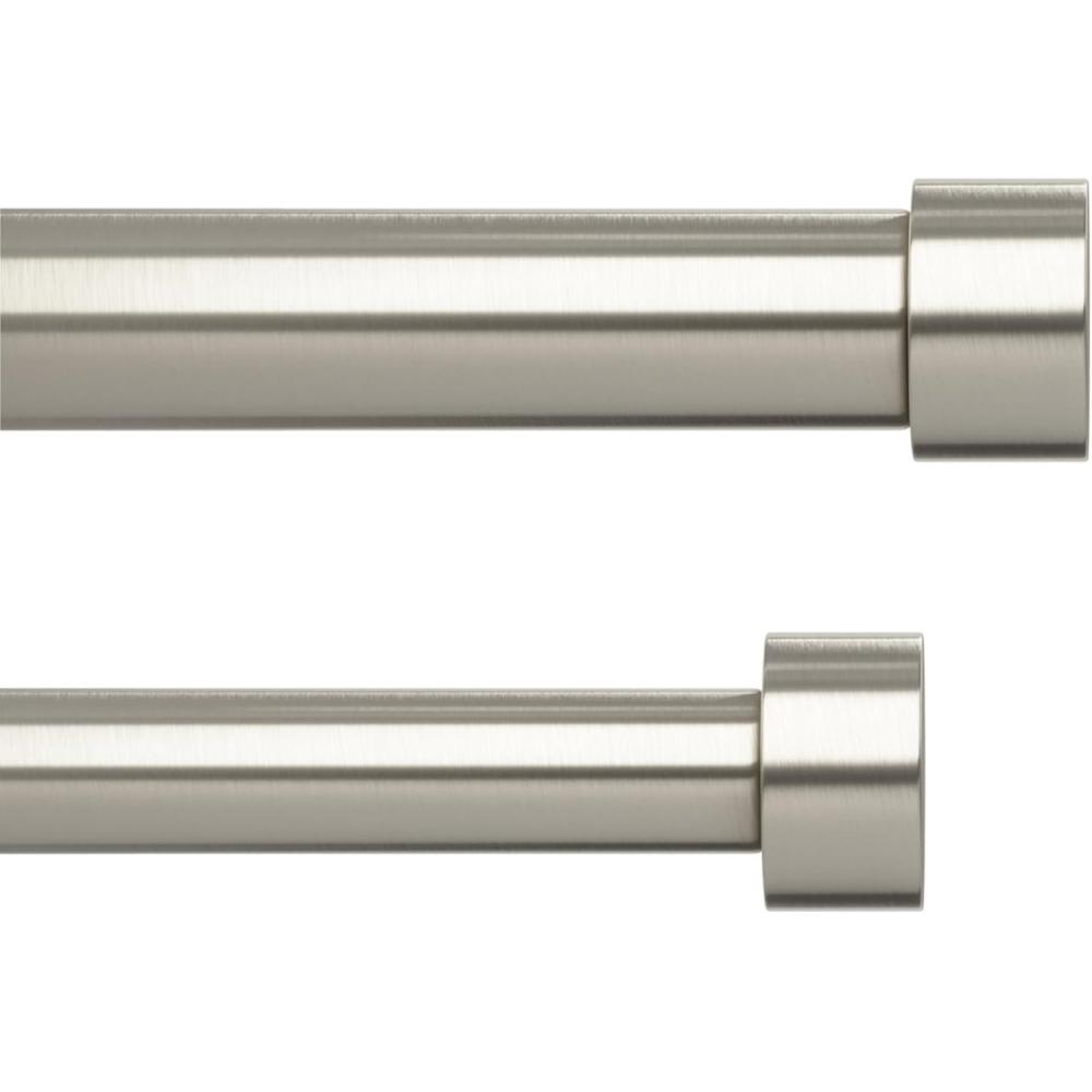 image:imageUmbra Cappa Double Curtain Rod Includes 2 Matching Finials Brackets amp Hardware 120 to 180Inch BlackNickel