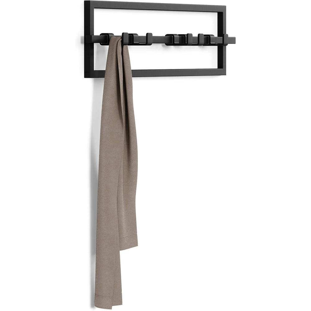 image:imageUmbra Cubiko Wall Mounted Modern Sleek SpaceSaving Hanger with Retractable Hooks to Hang Coats Scarves Purses and More 5 WhiteBlack