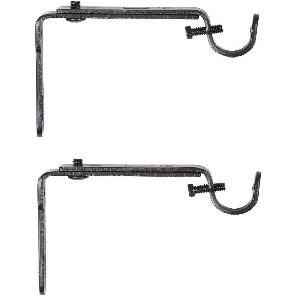 image:imageUmbra Curtain Rod Bracket  Adjustable Wall Bracket for Drapery Rod Set of 2 BlackBlack