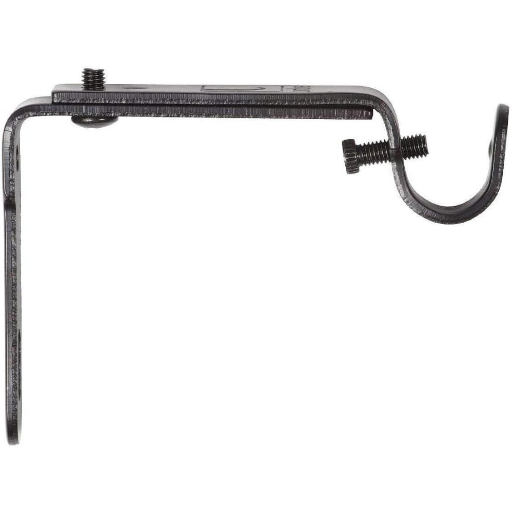 image:imageUmbra Curtain Rod Bracket Adjustable Wall Bracket for Drapery Rod Set of 2 BlackBlack Rem