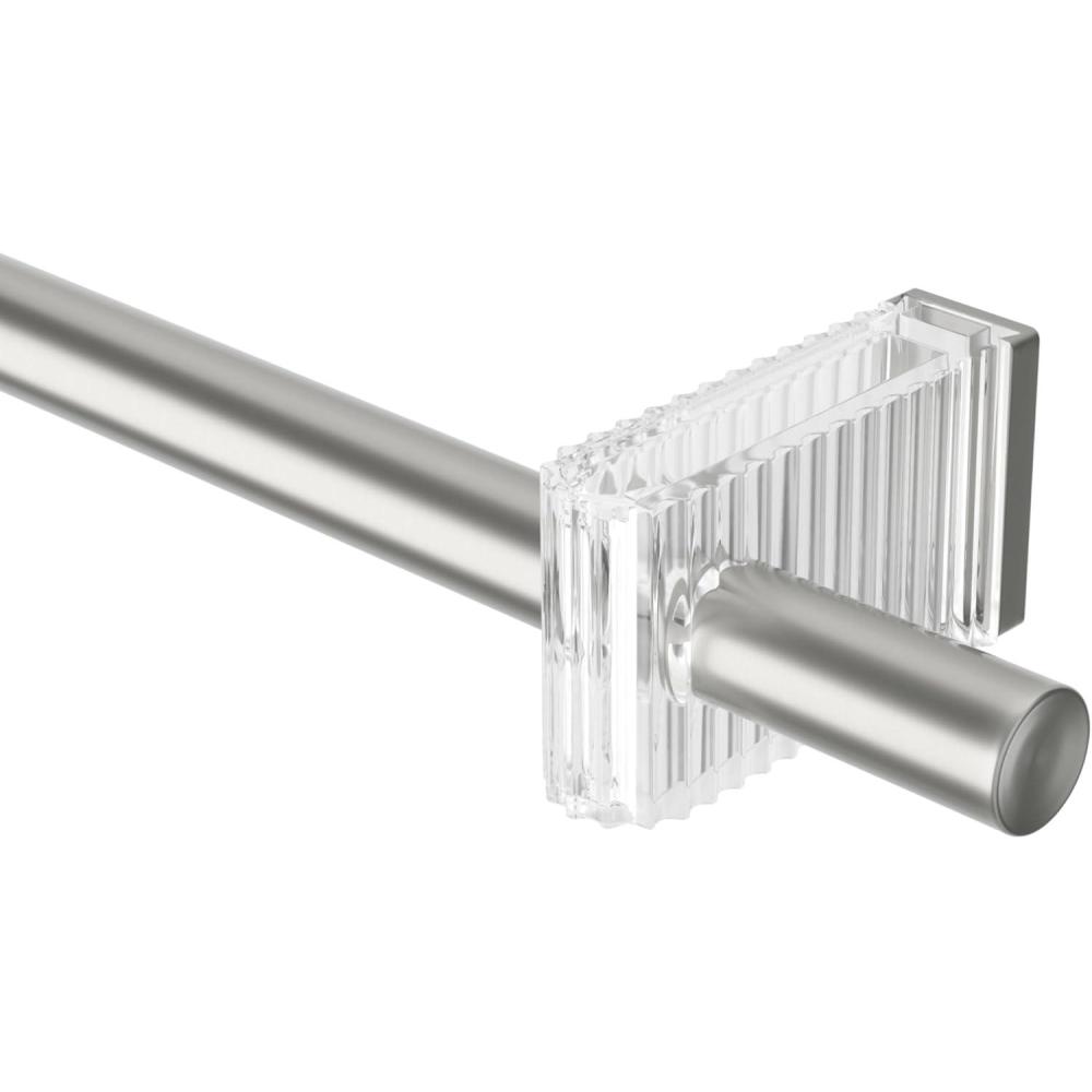 image:imageUmbra Flute Curtain Rod 1 Diameter Adjustable 42120 Nickel  Modern Telescoping Window Rod Set with Decorative Wall Brackets amp Easy Installation HardwareNickel