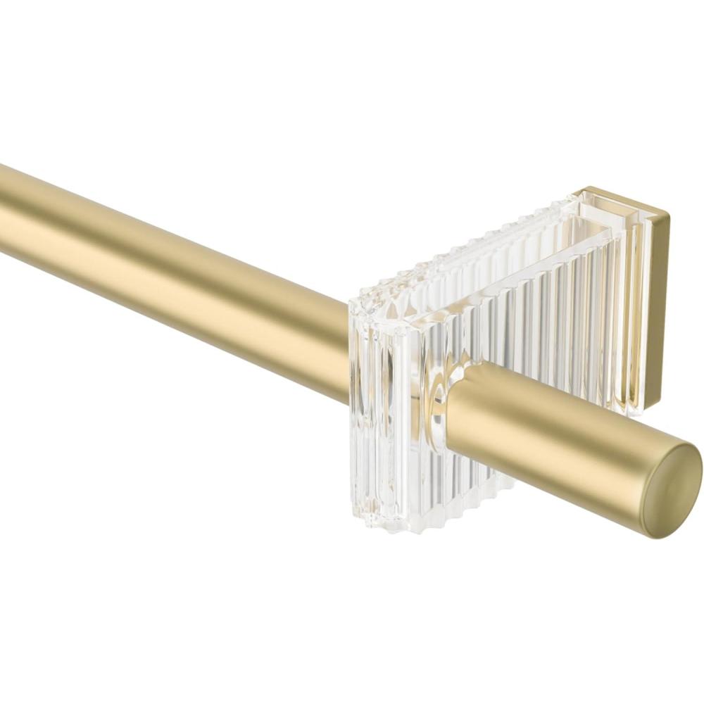image:imageUmbra Flute Curtain Rod 1 Diameter Adjustable 42120 Nickel  Modern Telescoping Window Rod Set with Decorative Wall Brackets amp Easy Installation HardwareGold