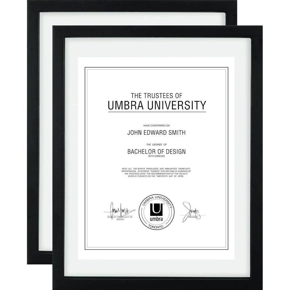 image:imageUmbra Frame for Displaying Documents Diploma Certificate Photo or Artwork 11 x 14 floats 812 x 11 Black 2 Count11 x 14