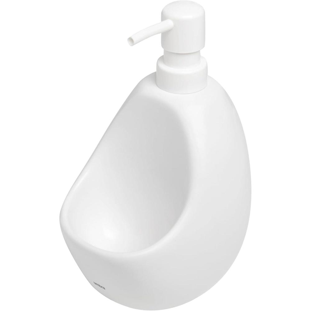 image:imageUmbra Joey Matte Ceramic Liquid Soap Dispenser with Sponge Caddy Ideal for Kitchen or Bathroom Use CharcoalWhite