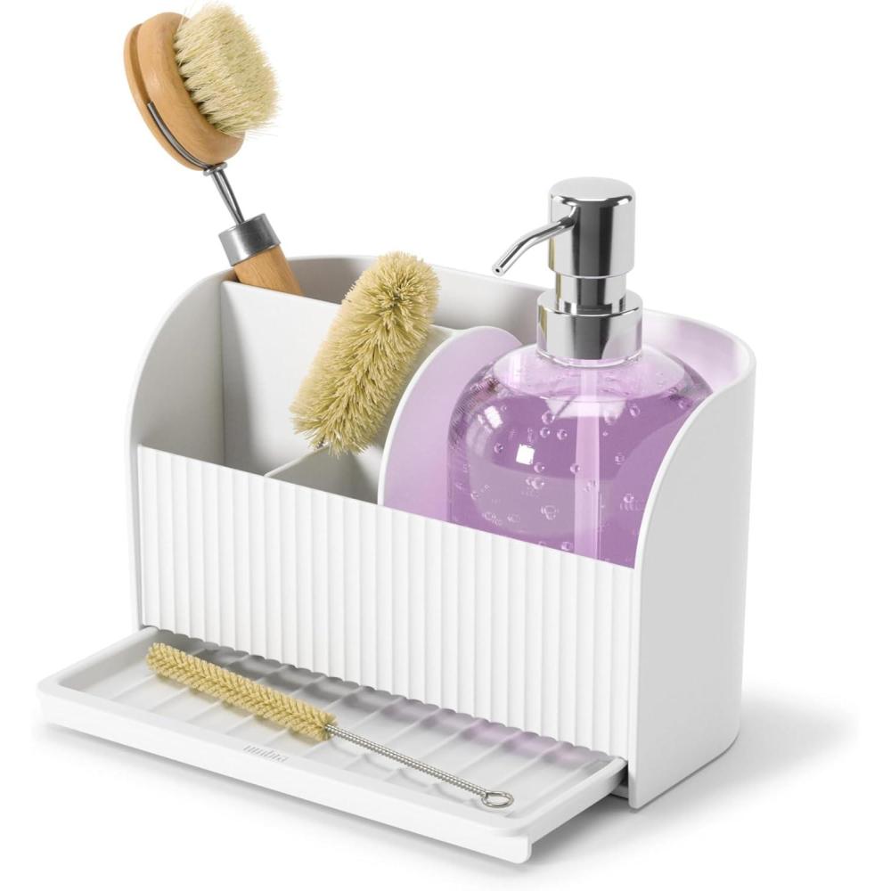 image:imageUmbra Sling Sponge Holder Sink Caddy with Dish Soap Dispenser Pump for Kitchen