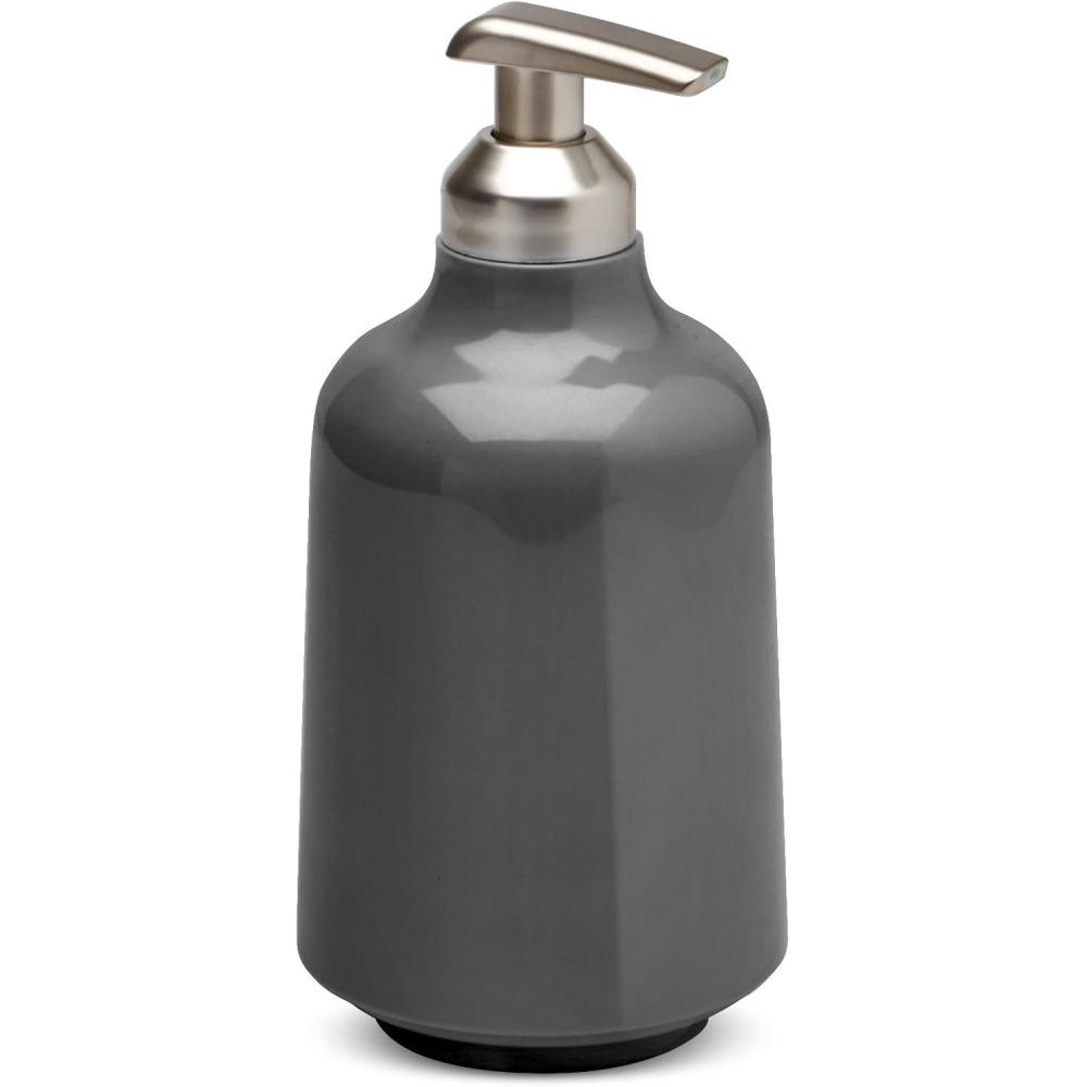 image:imageUmbra Step 13 oz 384 ml Liquid Soap Pump Dispenser Also Works with Hand Sanitizer Easy to Refill WhiteCharcoal