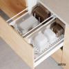 Peggy Kitchen Drawer Cupboard Organizer Tray – Adjustable Storage System For Food Containers, Cookware, Serveware, Utensils and More, Large, Grey(White)