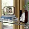 Umbra Bellwood 4×6 Desk Picture Frame – Double Sided Rotating Wooden Photo Frame with 360-Degree Pivot, Tabletop Display for Portrait or Landscape Photos – Black(Aged Walnut)