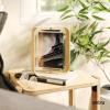 Umbra Bellwood 4×6 Desk Picture Frame – Double Sided Rotating Wooden Photo Frame with 360-Degree Pivot, Tabletop Display for Portrait or Landscape Photos – Black(Natural)