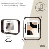 Umbra Bellwood 4×6 Desk Picture Frame – Double Sided Rotating Wooden Photo Frame with 360-Degree Pivot, Tabletop Display for Portrait or Landscape Photos – Black(Aged Walnut)