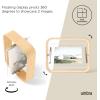 Umbra Bellwood 4×6 Desk Picture Frame – Double Sided Rotating Wooden Photo Frame with 360-Degree Pivot, Tabletop Display for Portrait or Landscape Photos – Black(Natural)