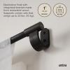 Umbra Bellwood Curtain Rod for Window Drapery, Adjustable Length 42″ to 120″, Set Includes Finials and Mounting Hardware, White/Natural(Black)