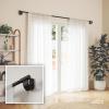 Umbra Bellwood Curtain Rod for Window Drapery, Adjustable Length 42″ to 120″, Set Includes Finials and Mounting Hardware, White/Natural(Black)