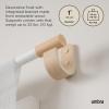 Umbra Bellwood Curtain Rod for Window Drapery, Adjustable Length 42″ to 120″, Set Includes Finials and Mounting Hardware, White/Natural(White/Natural)