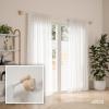 Umbra Bellwood Curtain Rod for Window Drapery, Adjustable Length 42″ to 120″, Set Includes Finials and Mounting Hardware, White/Natural(White/Natural)