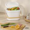 Umbra Bellwood Kitchen Compost Bin – White/Natural, Countertop or Cabinet Mounted, 6L Compost Container with Hidden Bag Retainer, BPA-Free & Dishwasher Safe| Bellwood Collection