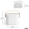 Umbra Bellwood Kitchen Compost Bin – White/Natural, Countertop or Cabinet Mounted, 6L Compost Container with Hidden Bag Retainer, BPA-Free & Dishwasher Safe| Bellwood Collection