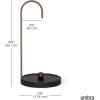 Umbra Bellwood Paper Towel Holder for Kitchen Countertop, with Real Wood Stand and Weighted Metal Base, White/Natural(Black/Walnut)