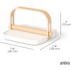 Umbra Bellwood Paper Towel Holder for Kitchen Countertop, with Real Wood Stand and Weighted Metal Base, White/Natural(White/Natural)