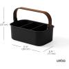 Umbra Bellwood Stackable Storage Bin, Multipurpose Caddy Organizer, 11 x 7 in, White/Natural(Black/Walnut)