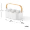 Umbra Bellwood Stackable Storage Bin, Multipurpose Caddy Organizer, 11 x 7 in, White/Natural(Natural/White)