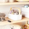 Umbra Bellwood Stackable Storage Bin, Multipurpose Caddy Organizer, 11 x 7 in, White/Natural(Natural/White)
