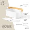 Umbra Bellwood Stackable Storage Bin, Multipurpose Caddy Organizer, 11 x 7 in, White/Natural(Natural/White)