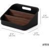 Umbra Bellwood Utensil Holder Kitchen Storage Organizer with Removeable Dividers, White/Natural(Black/Walnut)
