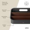Umbra Bellwood Utensil Holder Kitchen Storage Organizer with Removeable Dividers, White/Natural(Black/Walnut)